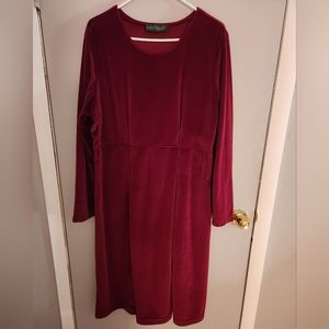 Red velour dress